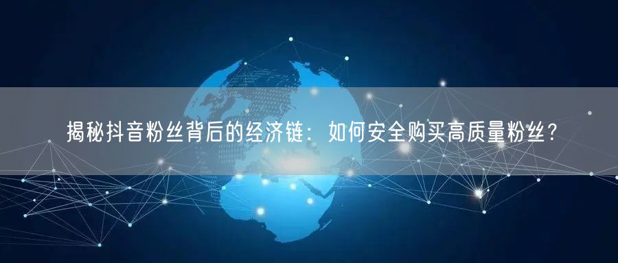 揭秘抖音粉丝背后的经济链：如何安全购买高质量粉丝？