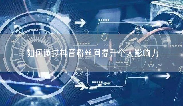 如何通过抖音粉丝网提升个人影响力