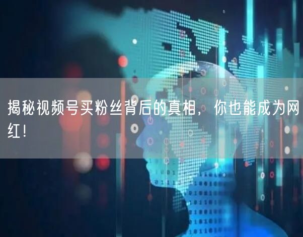 揭秘视频号买粉丝背后的真相，你也能成为网红！