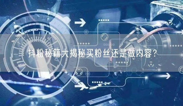 抖粉秘籍大揭秘买粉丝还是做内容？