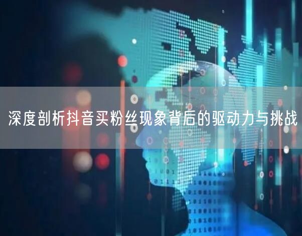 深度剖析抖音买粉丝现象背后的驱动力与挑战