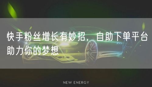 快手粉丝增长有妙招，自助下单平台助力你的梦想