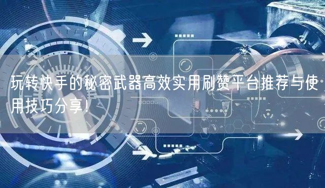 玩转快手的秘密武器高效实用刷赞平台推荐与使用技巧分享！