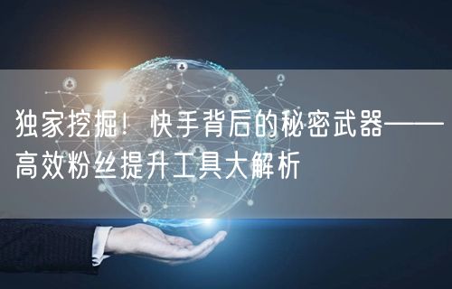 独家挖掘！快手背后的秘密武器——高效粉丝提升工具大解析